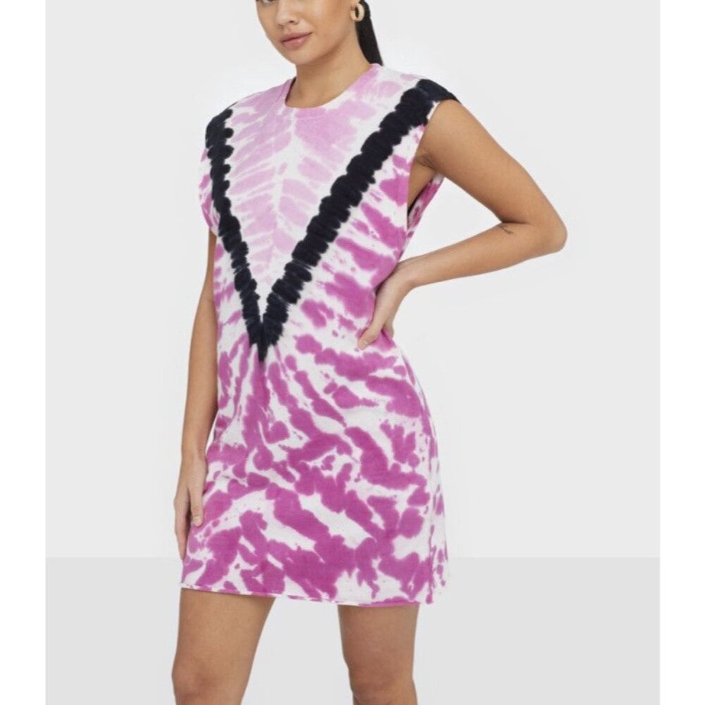 IRO Paris‎ women's small candy pink sundow tie dye mini dress sleeveless stretch